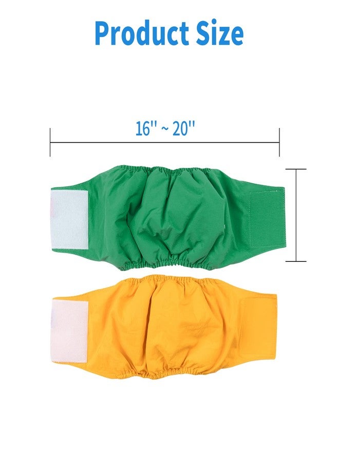 Qpets® 2 Pcs Pet Waterproof Breathable Reusable Dog Diaper for Male Dog Female Dog Absorbption Cotton Pad Comfort Reusable Doggy Diapers for Dog, Puppy(M,Recommended Waist 16''-20'') - Image 3